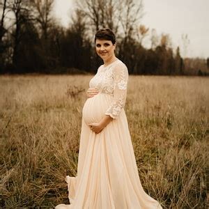 Lace Maternity Gown Photography Long Maternity Dress For Photo Etsy