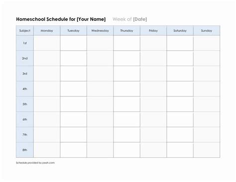 Free Class Schedule Template Inspirational Free Printable Class