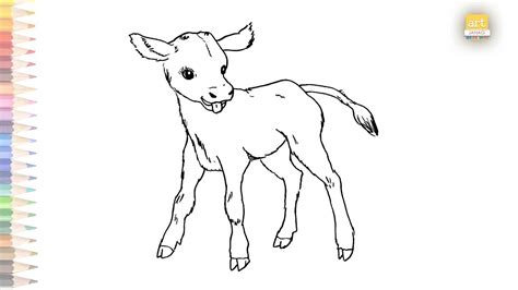 Milchy Calf Drawing Easy How To Draw Milchy Calf Step By Step