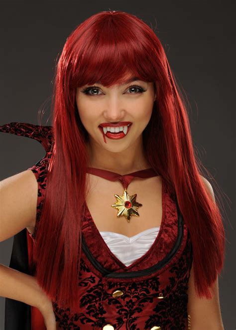 Womens Deluxe Halloween Ruby Red Long Vampire Wig 70287 Ha Struts