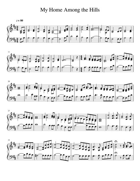 My Home Among The Hills Sheet Music For Piano Download Free In Pdf Or