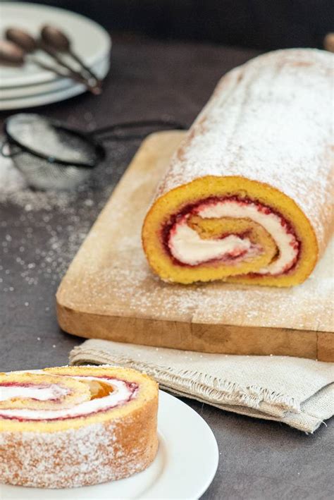 Raspberry Swiss Roll Recipe The Gourmet Larder