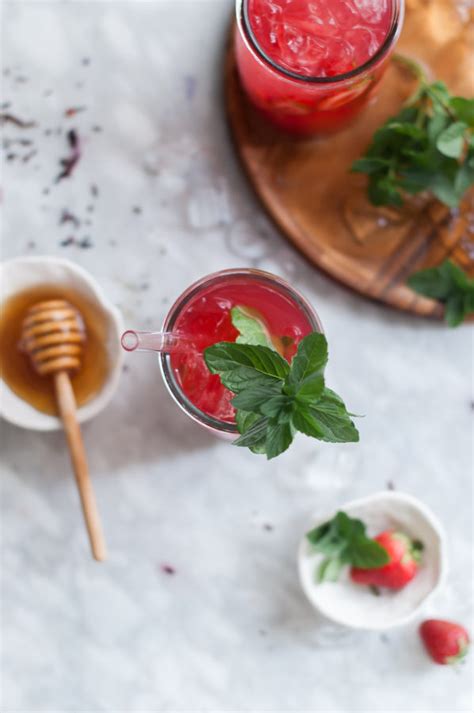 Strawberry Mint And Hibiscus Iced Tea The Kitchen Mccabe