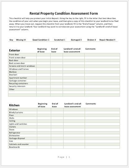 Property Condition Assessment Report Template Creative Template