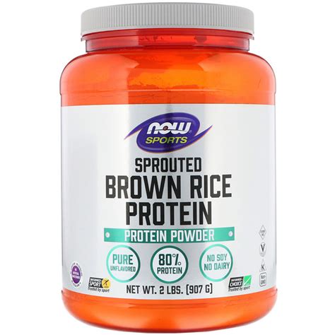 Now Foods Sports Sprouted Brown Rice Protein Unflavored 2 Lbs 907