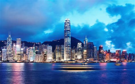 2k Sky Panoramic Photo Sea Night River Lights Hong Ships Kong