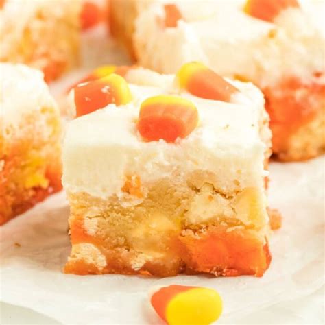 Candy Corn Cookie Bars With The BEST Buttercream Icing