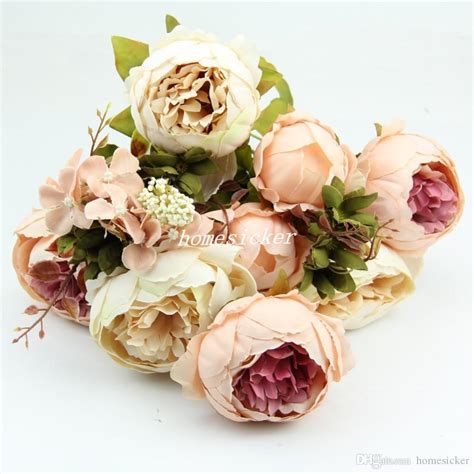 2021 1 Bouquet 10 Heads Vintage Artificial Peony Silk Flower Wedding