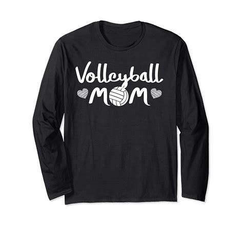 High School Volleyball Shirt For Moms Cute Volleyball Mom Long Sleeve T Shirt Clothing