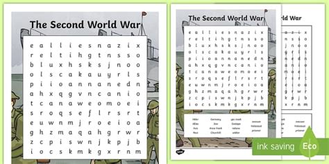 World War 2 Word Search Ww2 Primary Resources For Kids