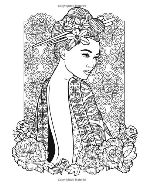 You can find so many unique, cute and complicated pictures for children. Asian beauty | Coloring books, Fashion coloring book ...