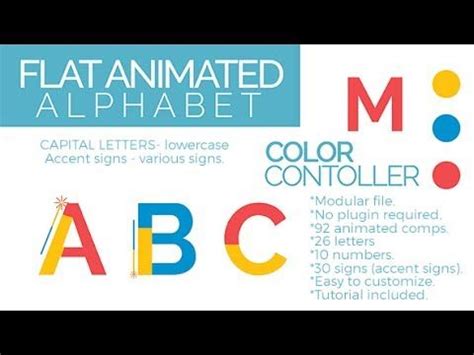 Browse over thousands of templates that are compatible with after effects, premiere pro, photoshop, sony vegas, cinema 4d, blender, final cut pro, filmora, panzoid, avee player, kinemaster, no software Flat Animated Alphabet | After Effects Template | After ...
