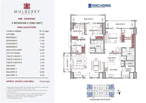 Mulberry Place Bldg. F Shantung - 4BR Unit Type C - Mulberry Place 2