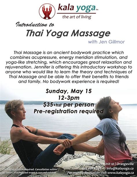 Introduction To Thai Yoga Massage With Jen Gillmor Kala Yoga Inc