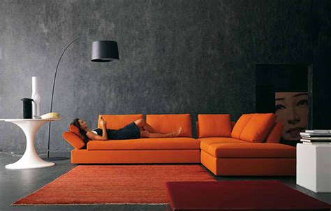 Decorating Ideas Using Orange Sofa In Living Room Freshnist