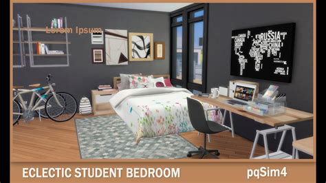The Sims 4 Speed Build Eclectic Student Bedroom Youtube