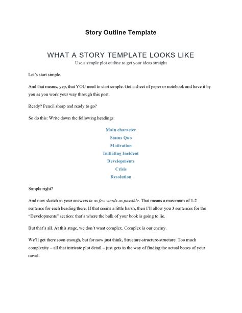 46 Best Story Outline Templates Novel Book And Plot Templatelab