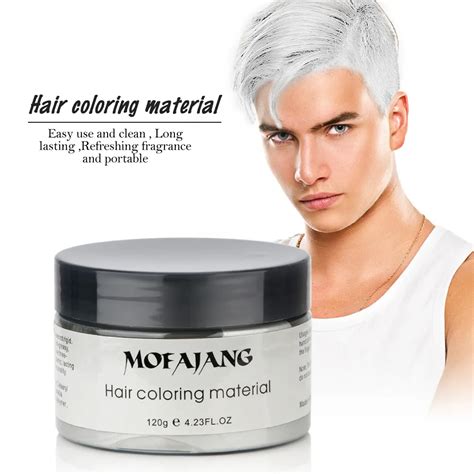 Mofajang Hair Wax 120g Silver Grandma Grey Hair Pomade Disposable Fashion Hair Styling Clay