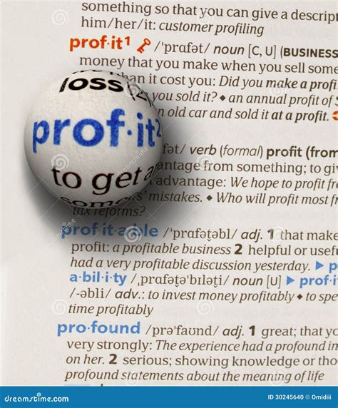 Focus On Word Profit Stock Photo Image Of Concept Emphasized 30245640