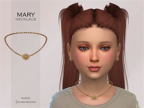 The Sims Resource Mary Necklace Child In 2022 Kids Necklace Sims 4