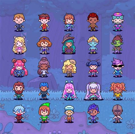 Pixel Art Character Sprite Designs Video Game Rpg Pixelart Hot