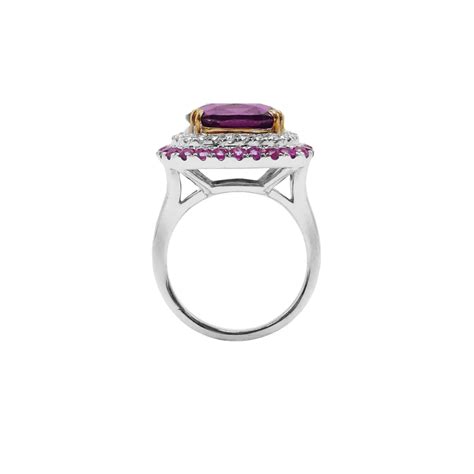 Rhodolite Sapphire Diamond Ring - JeweLuxe World - World's Best Curation Of Jewellery ...