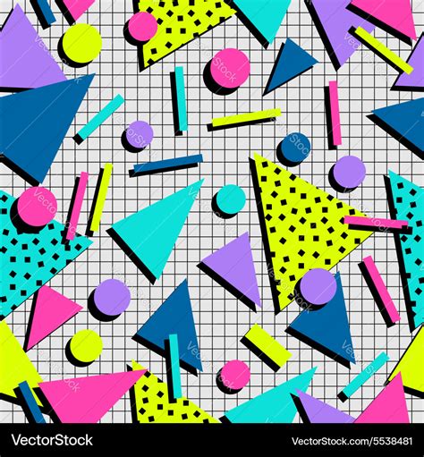Retro 80s Seamless Pattern Background Royalty Free Vector