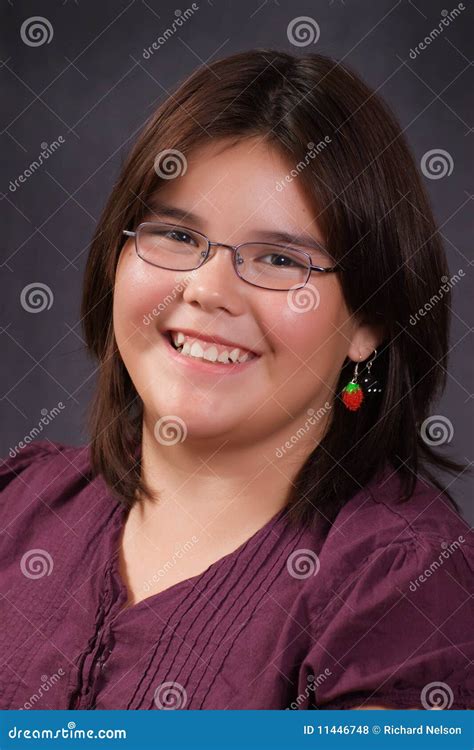 Portrait Of Smiling Pretty 10 Year Old Girl Royalty Free Stock