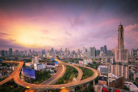 Bangkok City Night View Stock Photo Image Of District 50850544