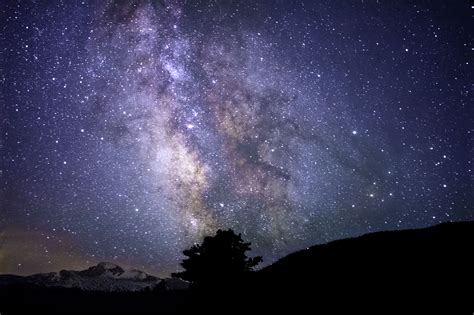 Free Images Tree Nature Silhouette Sky Night Star Milky Way