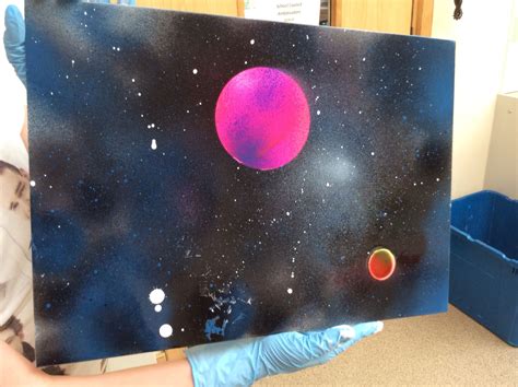 Space Spray Paint Picture Made At Hg Painting Black Canvas Spray Paint