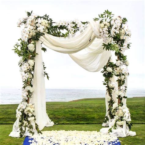 Romantic Styling On An Outdoor Canopy Soft White Draping And A