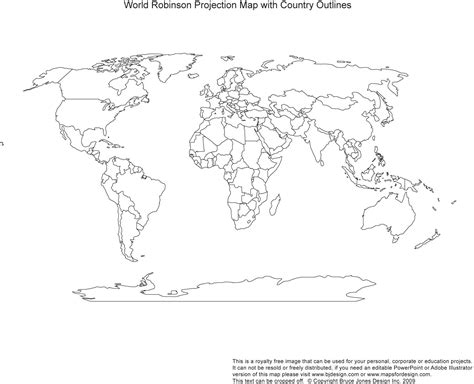 World Robinson Global Projection Map Printable Blank Royalty Free