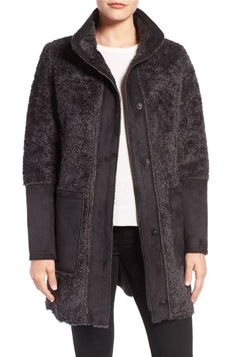 Vince Camuto Faux Shearling Stand Collar Coat Nordstrom