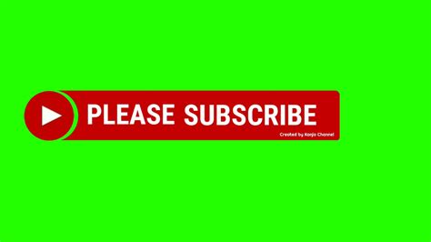 Green Screen Animated Youtube Subscribe Button Requested By Key Images