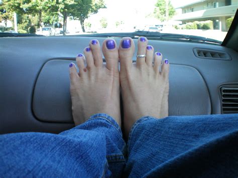 Sexy Feet Purple Toenails And The Feet On The Dashboard Flickr