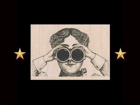 Lady With Binoculars Rubber Stamp Steampunk Rubberstamp Victorian