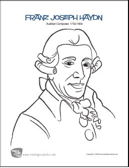 ♬ one copy of each time period (including dates) with the three featured composers for it ♬ multiple copies of each of the 12 featured composers (bach, handel, vivaldi, Franz Joseph Haydn | Free Famous Composer Coloring Page