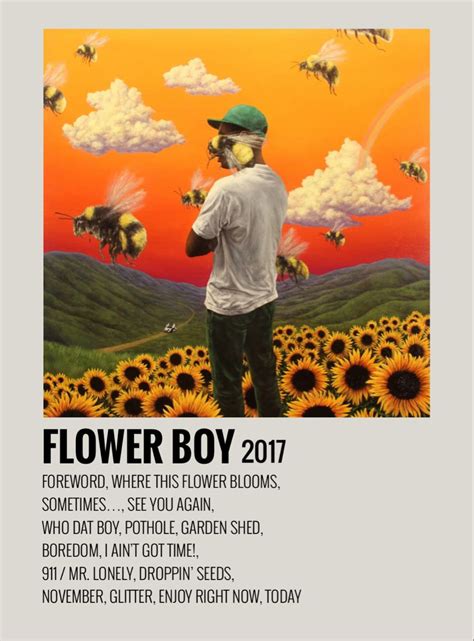 Flower Boy Album Poster Flower Boy Album Music Poster Design