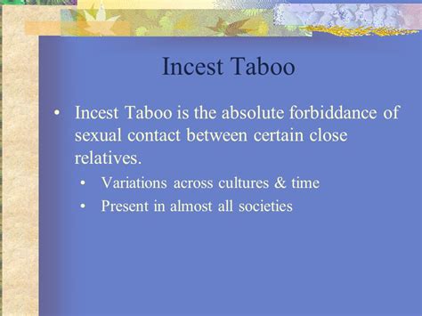 define incest taboo telegraph