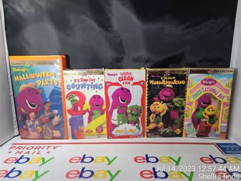 Vintage Barney The Purple Dinosaur Vhs Tapes Lot Of 5 L1 Eur 3264