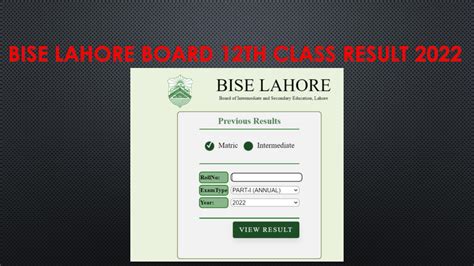 Lahore Board 12th Class Result 2022 Oct 2010am 2nd Year