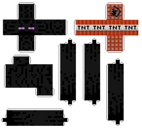 Minecraft Papercraft Enderman Template