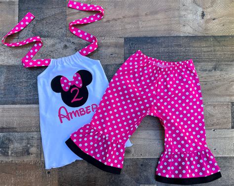 Hot Pink Minnie Polka Dot Mouse Outfit Minnie Mouse Girl Clothes