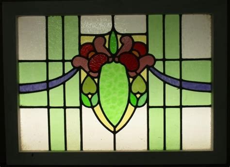 Mid Sized Old English Leaded Stained Glass Window Edwardian Beaut 305 X 205 Stained Glass