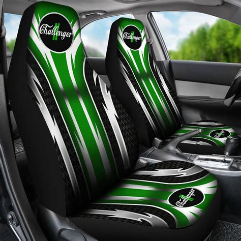 2 Front Dodge Challenger Seat Covers Green With Free Shipping My Car