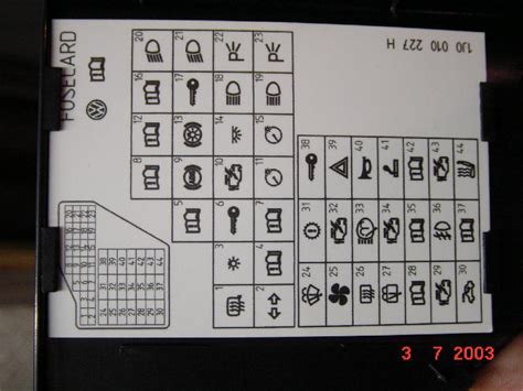 Car, truck & motorcycle ewd, fuses & relay. Fuse Box On Vw Passat 2003