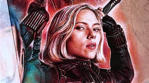 Drawing Black Widow Avengers Infinity War Poster Part 8
