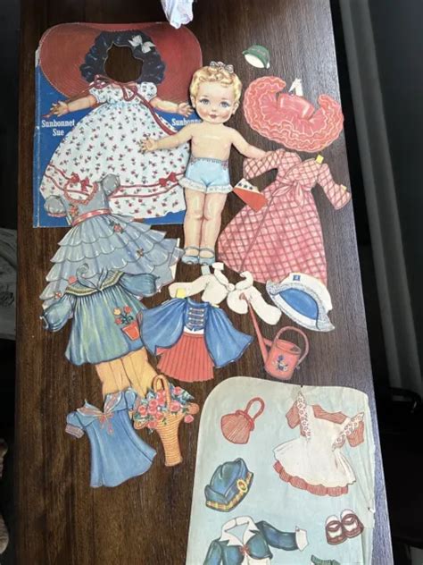 Sunbonnet Sue Paper Doll Set Vintage Original 1940s 2650 Picclick