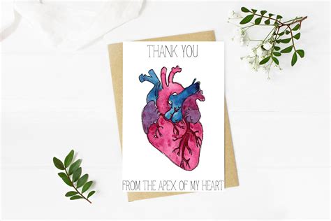 Thank You From The Apex Of My Heart Funny Medical Thank You Etsy